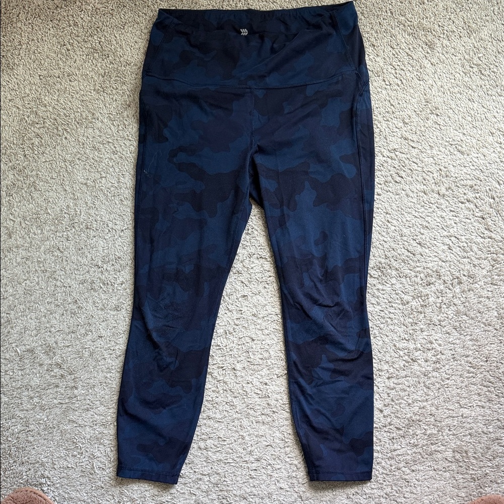 Blue Camouflage Leggings